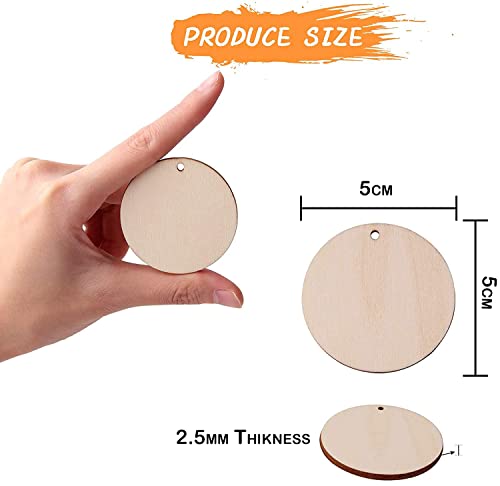 Image of MDF Cutouts | Wooden Cutout For Craft | Pine Wood | Unfinished Tags for Key Chain, Slices Crafts, Xmas, Decorations, Painting | Resin Art Work | MDF Board Cutouts, Round- [50pcs]-[ 5cmx5cm]