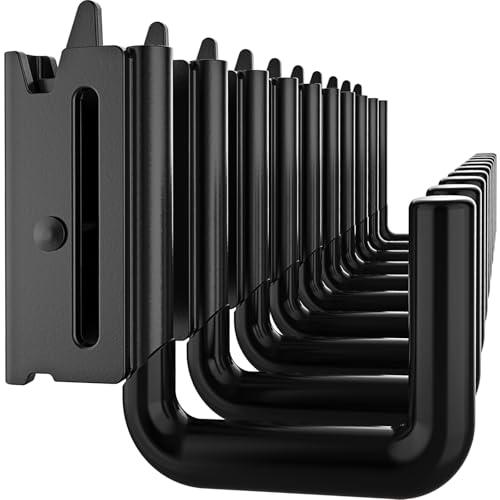 IRONDIY 10 Pack E Track J Hooks Heavy Duty Steel E-Track J Hook E Track Accessories for Enclosed Trailer Garage Vans Workshop E Track X Track Steel Hanger (2 Black Hook)