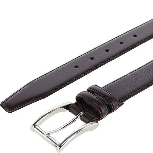 Trafalgar Men's Lorenzo 32Mm Dropped Edge Leather Dress Belt, 32, Dark Brown #TOP2