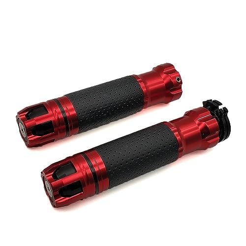 Puños de moto CNC 7/8 rojos que reducen vibración en CB600F y CBR 2