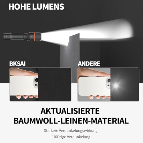 BKSAI Fenster Verdunkelung Dachfenster Leinenoptik Material-Upgrade für Faltenfreie Verdunklungsrollo ohne Bohren Verdunklungsstoff Meterware Blackout Rollo Innen Sonnenschutz Zuschneidbar