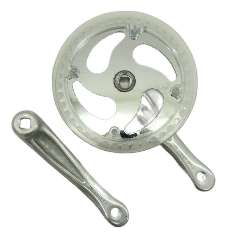 Guarnitura MTB 46T Road Bicycle Grulenkset Single Speed Bike Crank 165mm Pieghevole Bike Sliver a Catena Ruota Ruota Ruota in Alluminio Guarnitura