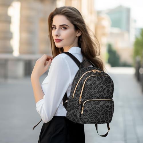 Image of ALAZA Gray Black Leopard Print Pattern Medium Backpack Purse for Women Travel Bag Fashion Daypack Back Pack Shoulder Bag