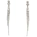 Topwholesalejewel Wedding Jewelry Silver Crystal Rhinestone 4 Strands Long Drop Clip On Earring