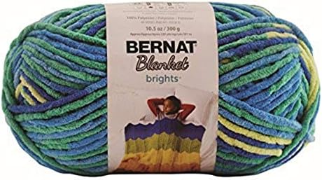Spinrite Bernat Blanket Brights Big Ball Yarn-Red, White & Boom Variegated,300g
