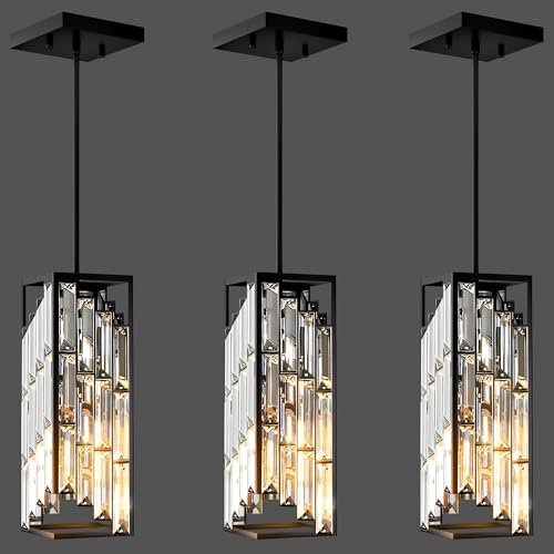 Black Pendant Lights 3-Pack for Kitchen & Bedroom