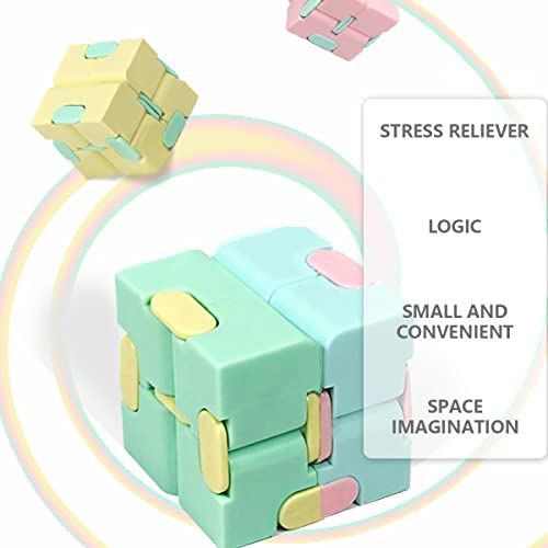4 Stücke Zappeln Spielzeug Infinite Cube YUTOU Mini Kill Time Unendlicher Cube Magic Unendlicher Flip Würfel für Stress und Angst Linderung Entspannendes Spielzeug (4 Farben)