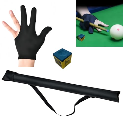 EUYKQNOI Bolsa de Taco de Billar Y un guante,tiza billar,Billiard Cue Bag,Pool Cue Bag, Estuche para Taco de Billar Portátil Bolsa de Palos, para Almacenamiento de Varillas de Billar de 1/2 Snooker