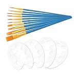 24 PCS Paint Palette Set, 4 Pcs Pallet + 20 Pcs Paint Brushes， Portable Artist Palette for Watercolor, Acrylic, Oil and Gouache