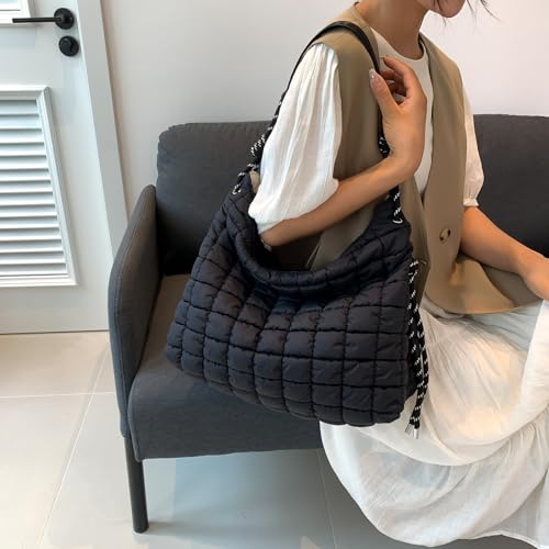 Quilted Tote bag Large quilted crossbody bag Lightweight quilted down shoulder bag Hobo bag Quilted bag4