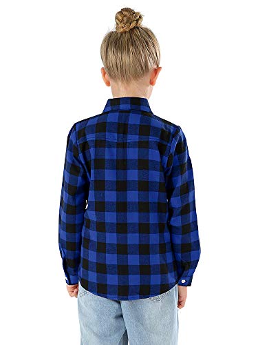 Image of Phorecys Girls' Plaid Flannel Shirt Long Sleeve Button Down Buffalo Checkered Shirt 2T-10 Years