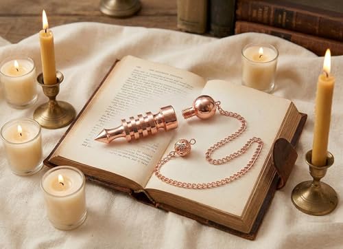 Image of Copper Chamber Pendulum for Reiki Healing, Dowsing & Chakra Balancing - Divination & Meditation Tool for Energy Cleansing