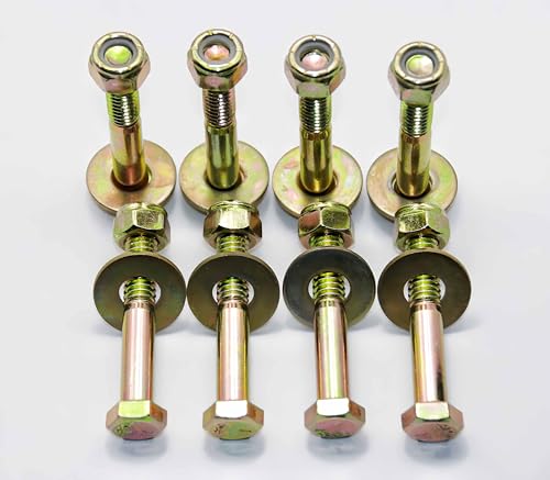 Image of 5 /16 inch x 2 inch Hex Head Bolt by Color Galvanization with Nylon Lock nut and Large Size Washer Assortment Kit,Alloy Steel,Grade 5.(8pcs Pack),by Metalsuberg