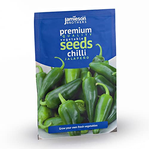 Jamieson Brothers® Chilli Jalapeno Vegetable Seeds (Approx. 30 Seeds) - Premium Quality Seeds to Grow Your Own Food at Home, in The Garden Or at The Allotment