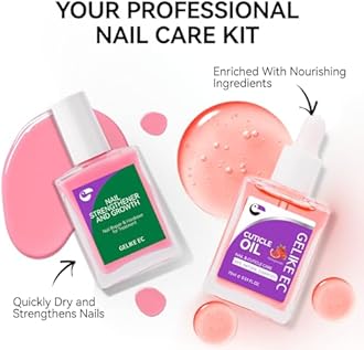 Natural Nail Growth & Oil Kit: Rose & Pomegranate Nail Care Set - Deep Repair for Damaged Nails - Rich Winter Scent - Cruelty-Free Vegan Formula