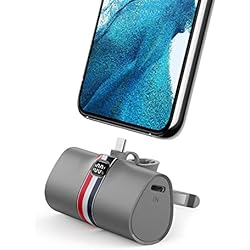 Cargador Portatil Samsung Power Bank Mini Batería Externa USB C 5000mAh, 20W Power Bank Carga Rapida con Soporte Plegable, VIYISI Cargador Portátil Compatible, con Pantalla LED Compatible, con Samsung Xiaomi Android Phones- Gray