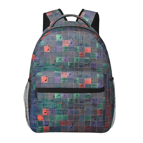 Casual Large Capacity Music Notes Comfortable Backpack For Work Travel