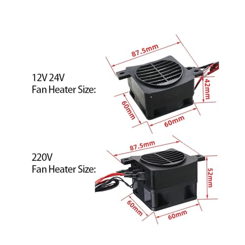 Calefactor Eléctrico Cerámico con Termostato 50W 12V miniatura 5