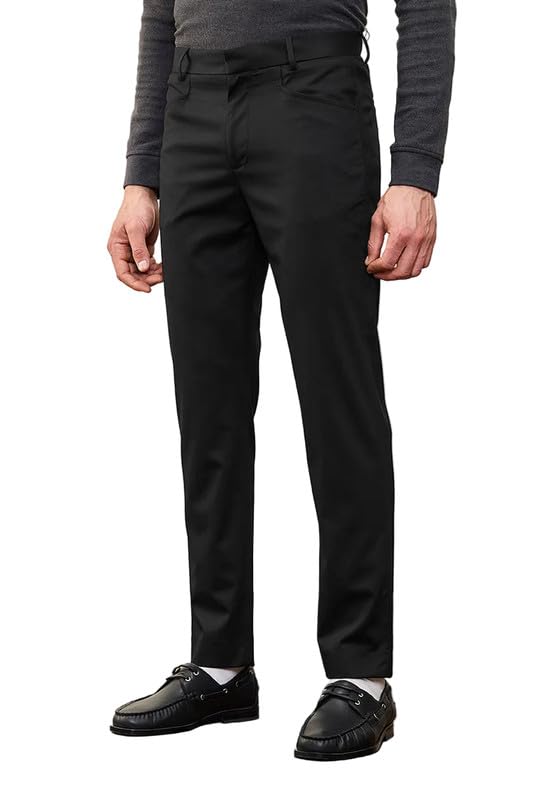 snitch Catch ME IF You CAN Men Formal Trousers | Straight Fit Solid Plain Front Design | Polyester Blend Comfortable & Breathable Fabric for Office Wear & Business Meetings-picture-4