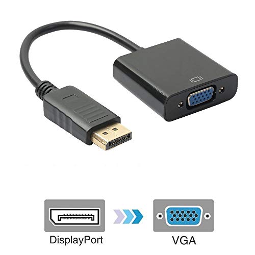 Image of Display Port DP Male to VGA Female Converter Cable Adapter, NOTE - It is not VGA to DP - Black