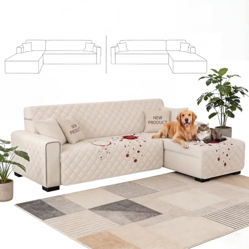 XINEAGE Waterproof Reversible Sectional Couch Cover
