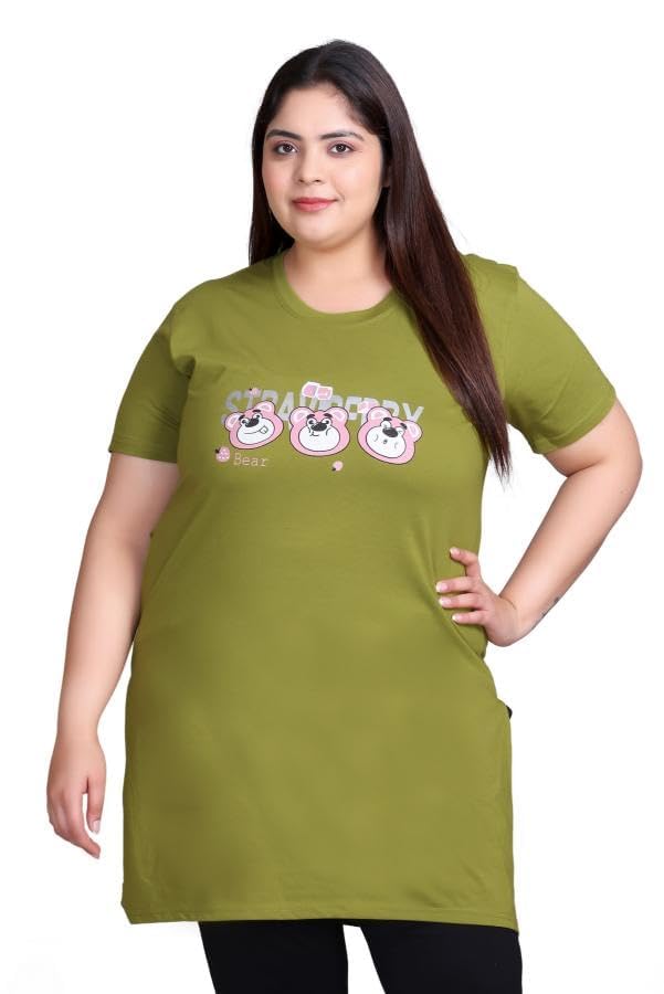 Image of In Love Women's Plus Size Printed Cotton Long-Line T-Shirt with Pocket