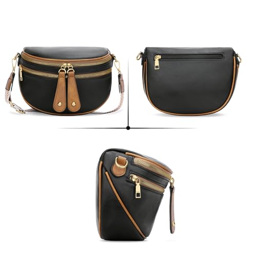 Image of KKXIU Crossbody Sling Bag for Women Trendy Fanny Pack Vegan Leather Chest Bag | Trendy