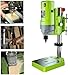 710W Drill Press Stand, Home and Garden Mini Bench Drills with 5 Speed Setting, Height Adjustable Workbench Repair Tool, DIY Wood Drilling Machine Green