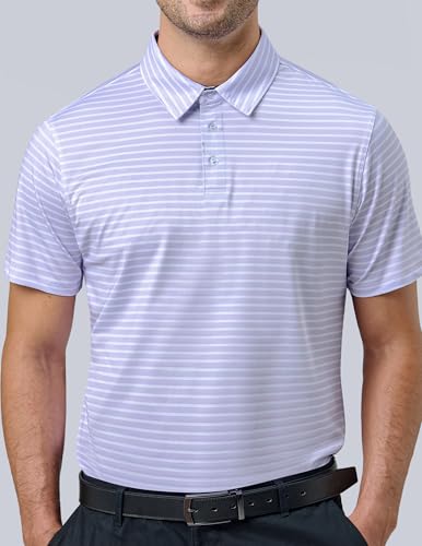 Image of 3-Pack Men's Performance Dry Fit Tech Golf Polo Shirts with Chest Pocket, Short Sleeve Active T Shirts
