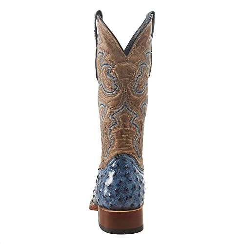 Women's Blue Ostrich Bone Top Boot4