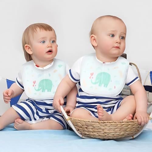 BOOM 40PCS Disposable Baby Bibs Bulk,Portable Baby Bibs for Girls and Boys,Individually Packaged Hygienic for Toddlers Traveling and Outdoor Use,Waterproof and Adjustable,Leak-proof Liner, M