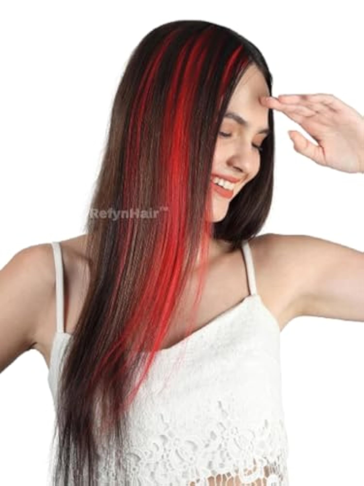 Human Hair Extensions in Red Color