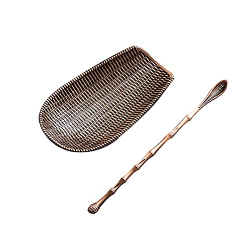 OKUMEYR Retro Dustpan Texture Alloy Tea Spoon Scoop Set Essential Tea Ceremony Tools for Tea Set Spoons Tea Spoon Needle Tea House Accessories
