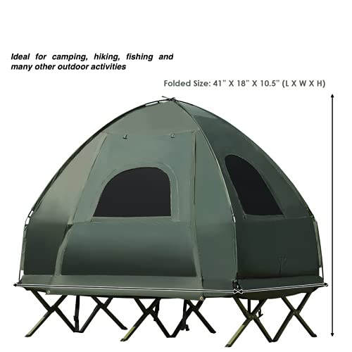 Carpa portátil para 2 personas con colchón inflable y bolsa miniatura 4