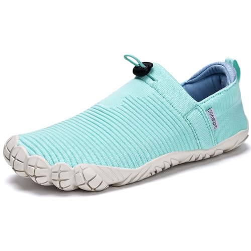 Image of WateLves Water Shoes Womens Mens - Comfortable Lightweight Striped Pattern Barefoot Shoes for Beach Swim Pool Yoga Boating Water Aerobics