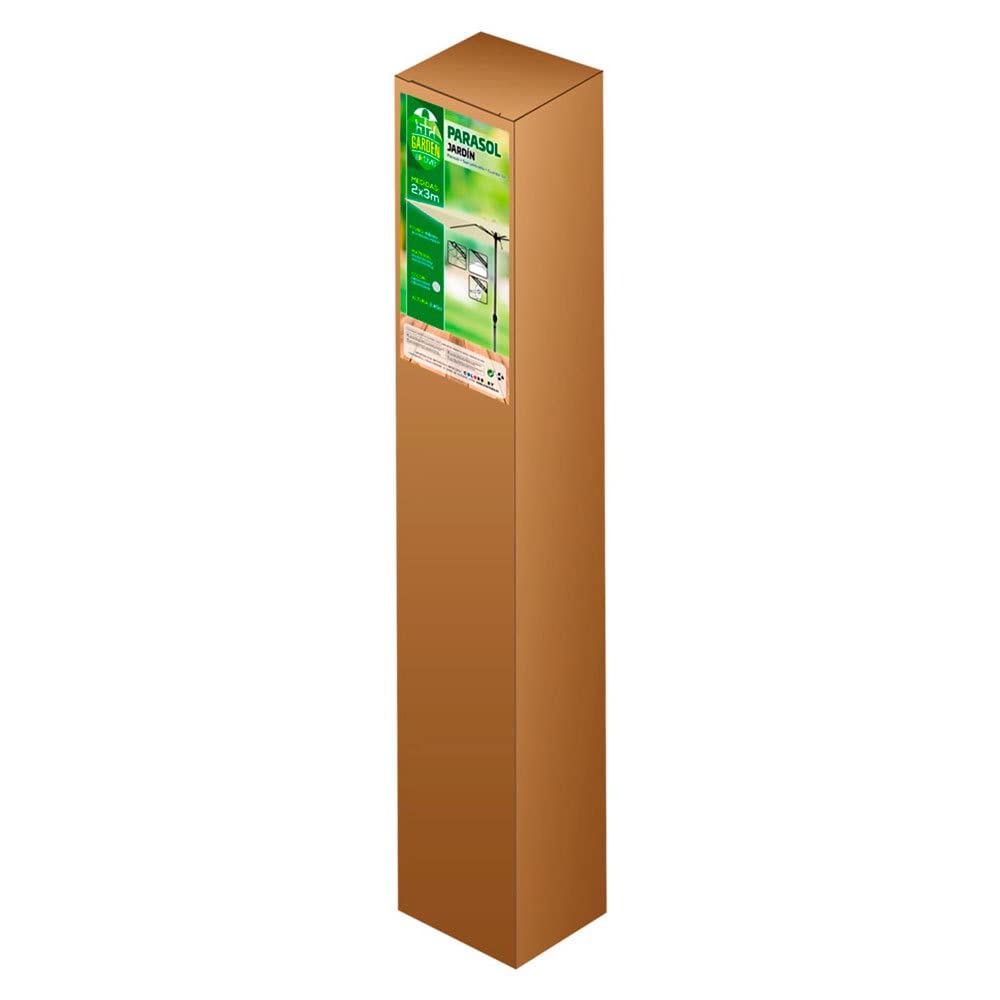 AKTIVE 53877, Sombrilla rectangular, Parasol terraza, Toldo 3x2 m, Sombrilla jardín, color crema, mástil aluminio, 300x200cm