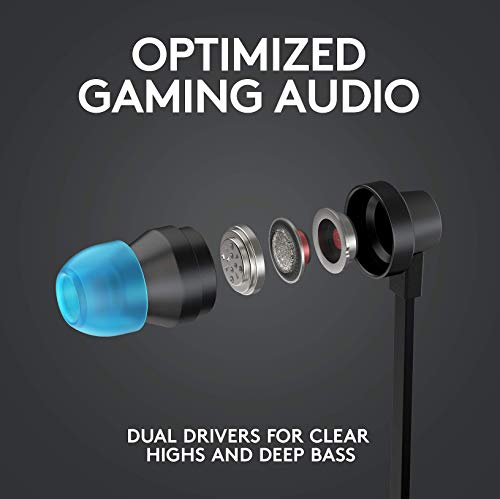 Image of Logitech G333 Gaming Earphones with Gaming-Grade Dual Drivers with USB-C Adapter & in-line Mic and Volume Control with 3.5mm aux - Black
