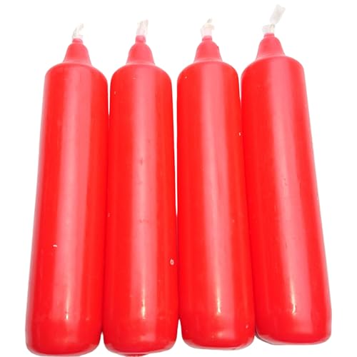 25er Pack Adventskerzen rot ca. 25 x 135 mm (25 x 4 Stück) Weihnachtskerzen, Christbaumkerzen, Pyramidenkerzen, Baumkerzen, Kerzen