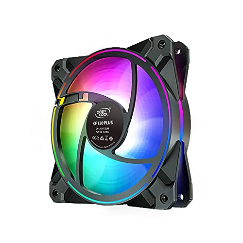 Kit com 3 Fans DeepCool CF120 Plus Preto RGB 120mm