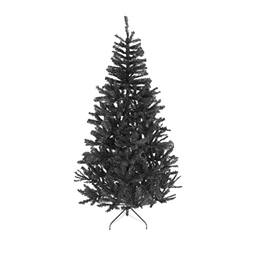 SHATCHI 7ft/2.1m Alaskan Pine Black Artificial Christmas Tree Bushy 800 Tips Xmas Home Decorationations Decorations, PVC, 210cm