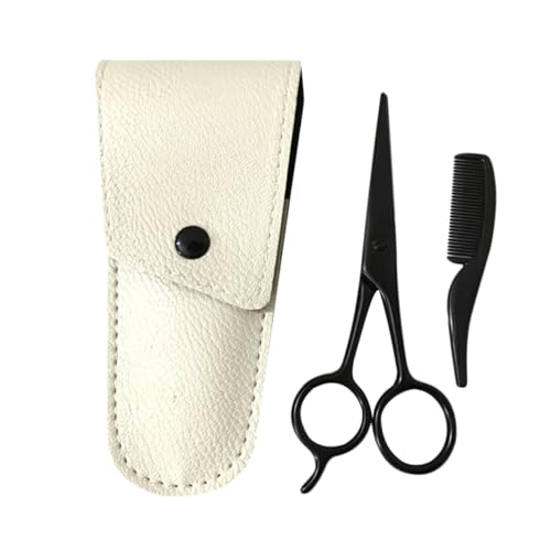 Healeved Beard and Mustache Scissors Set Comb Portable Tool Kit for Grooming Sturdy Stainless Steel for Clean Cuts