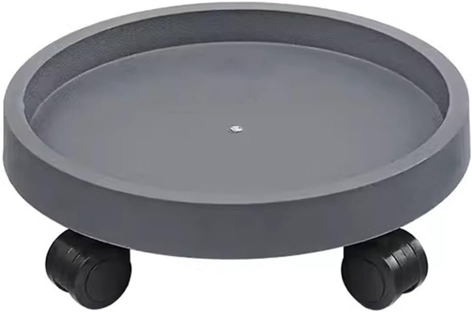 プラントキャディ 屋内/屋外用ホイール付きラウンドプラントスタンド、ローリングプラントキャディ プラントウォーターキャッチャートレイ