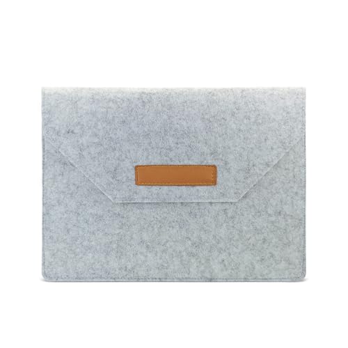 Image of 11-13 Inch Felt Laptop Case, Tablet Case with Multiple Compartments for Storage, Ultra-Thin Business Handheld Laptop Protective Bag Suitable for Tablets and Slim Computers (Light Gray, 11 inch)