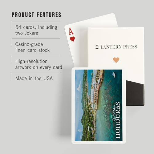 Lantern Press Naipes Roatan Honduras Póker 52 Cartas miniatura 3