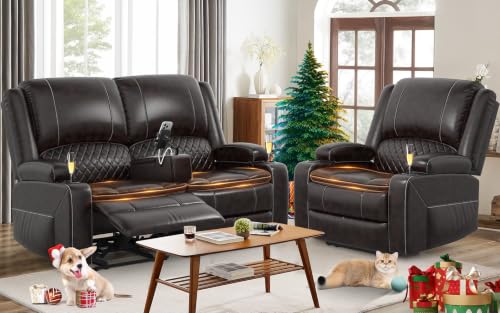 Yolsali Loveseat Lounger Sofa Set with 2 Layers Cushion Living