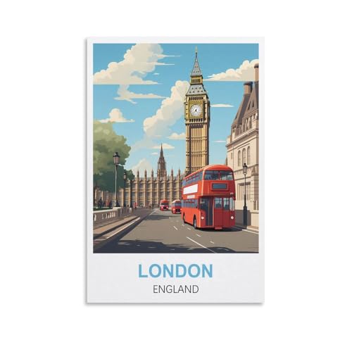 WGMDOEE Poster de voyage vintage Londres Angleterre 20 x 30 cm