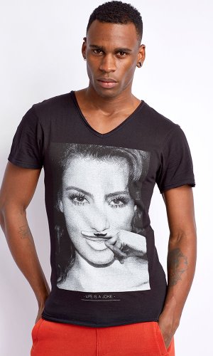 Eleven Paris T-shirt Col boutonné Homme - Noir - Schwarz (M06 BLACK) - FR : Medium (Taille Fabricant : 46/48)