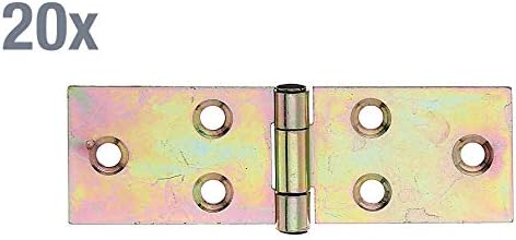 Hinge with Riveted Stainless-Steel Pin 26 x 81 mm / 20 STK. Oberflaeche: galvanisch Gelb verzinkt - Image 3