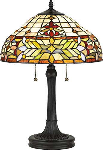Quoizel Tf5215Tvb Quinn Tiffany Leaf Table Lamp, 2-Light 150 Watts, Vintage Bronze #TOP20