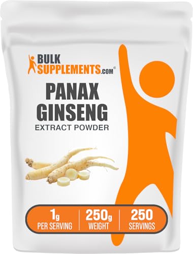 BulkSupplements.com Ginseng Root Extract Powder - Panax Ginseng Supplement Herbal Supplement - Vegan & Gluten Free 1g per Serving 250g (8.8 oz) (Pack of 1)